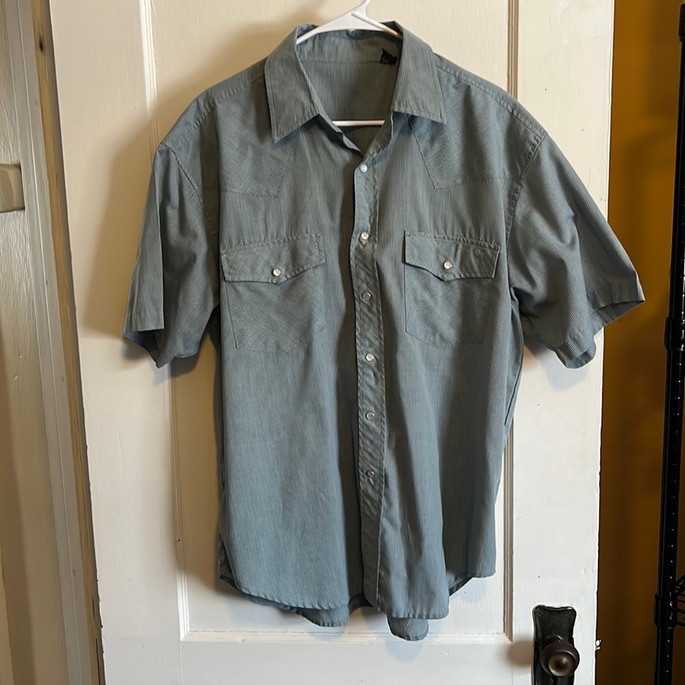 Men’s gray pearl snap - XL